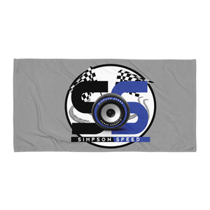 Gray Towel Blue Logo