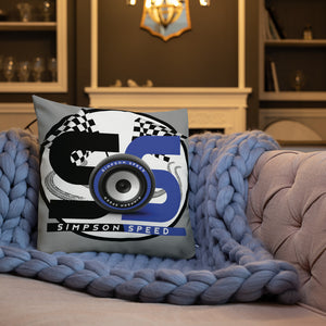Blue and grey logo Premium Pillow
