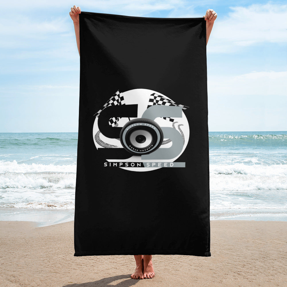 Black Towel with black and silver logo