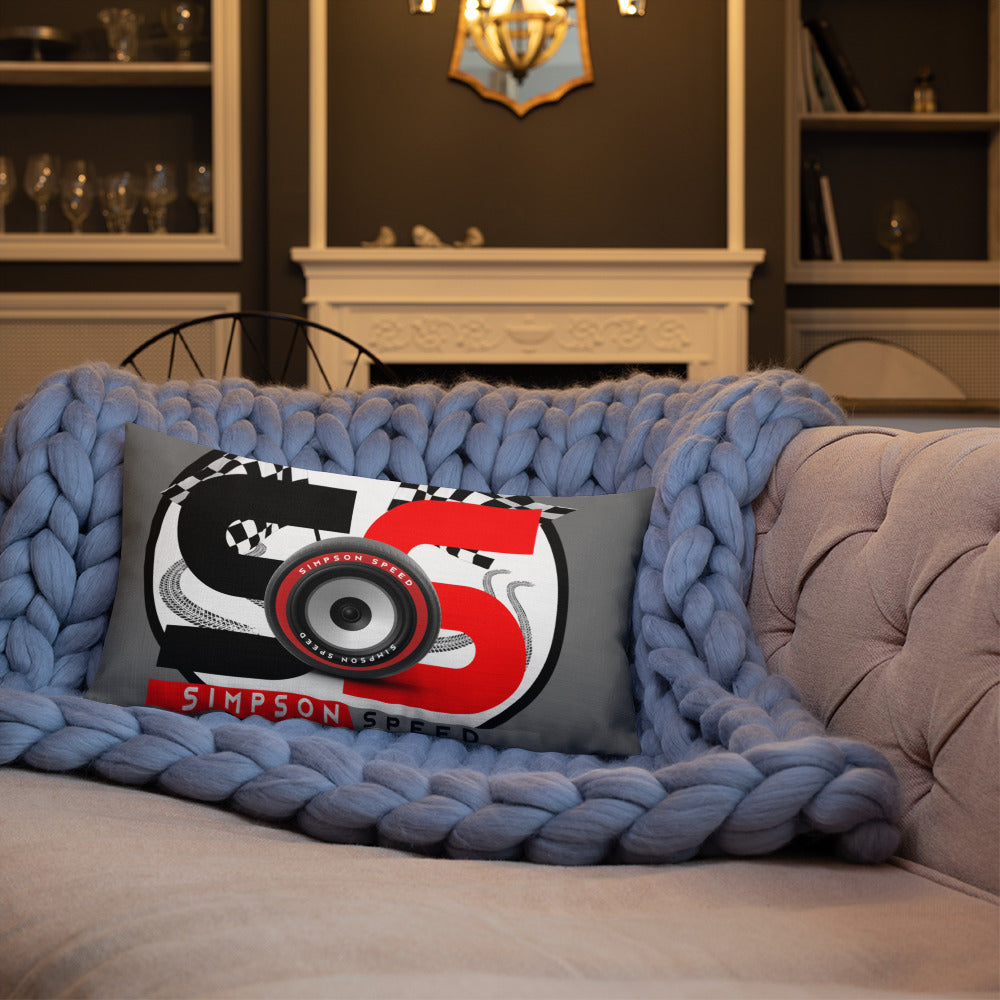Red and grey logo Premium Pillow