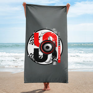 Grey Towel Red Logo